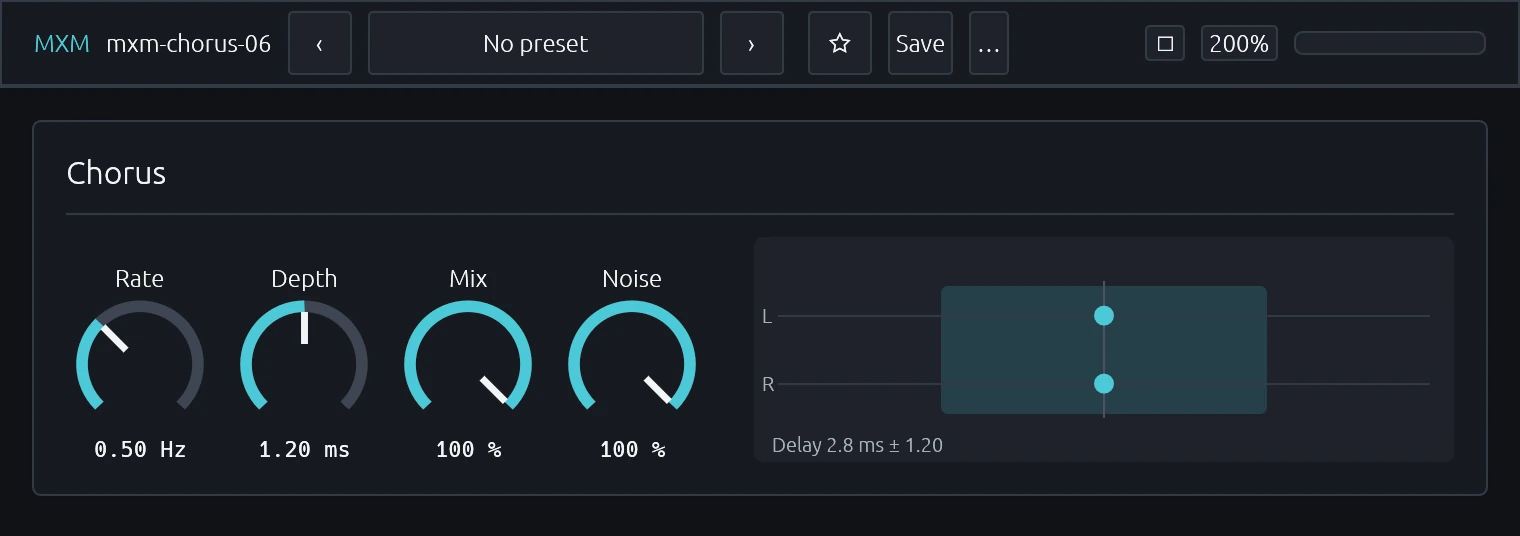The mxm-chorus-06 editor, at 200 % zoom